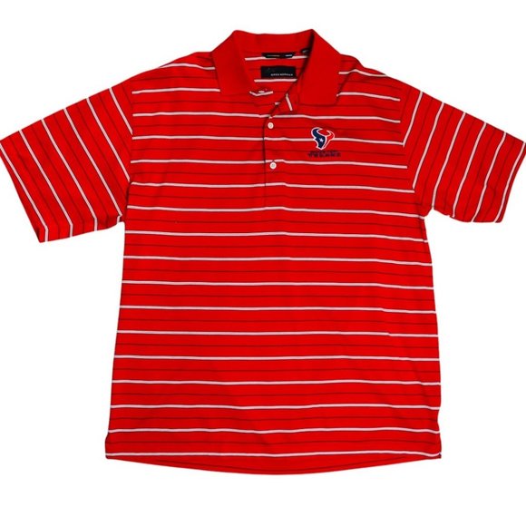 Greg Norman Collection Other - Houston Texans Golf Polo Mens Size Medium Stripes Short Sleeved Embroidered NFL